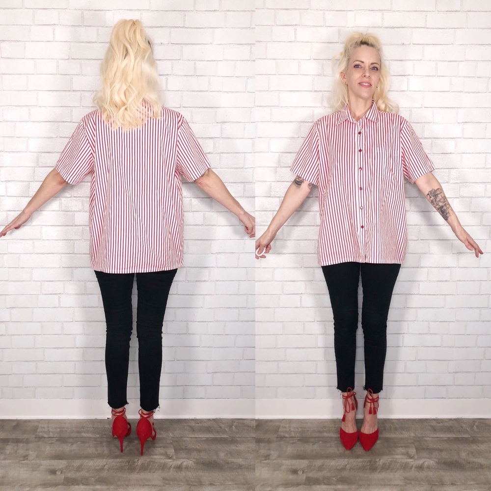 Boca Bay Red & White Stripe Short Sleeve Shirt. - Picture 7 of 8